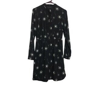 Ann‎ Taylor Loft Black Dandelion Shift Dress
